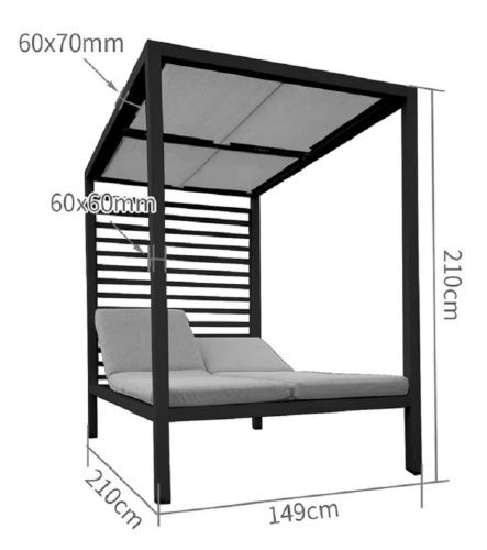 Tende & Padiglioni: Liegepavillon Pavillon mit Liegen BACCAR – Nuovo e nell'imballaggio originale da Herbertingen venduto da jet-line-e-trade 3