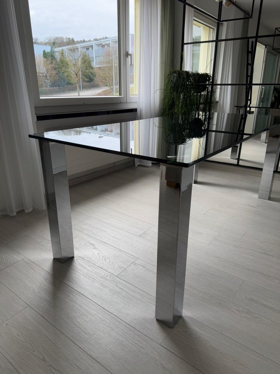 Tavoli: Esstisch Glastisch Chrom Hochglanz Modern Schwarz Elegant – Usato da Zürich venduto da Nopipo 2
