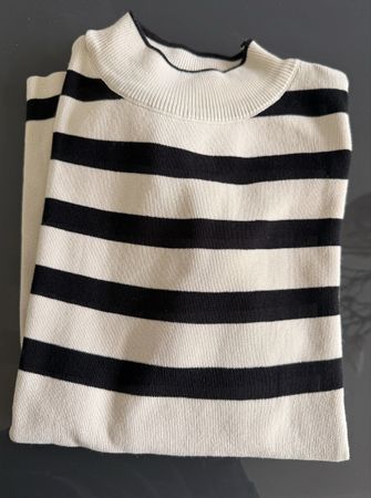 Damen Strickshirt gestreift weiss schwarz Business 