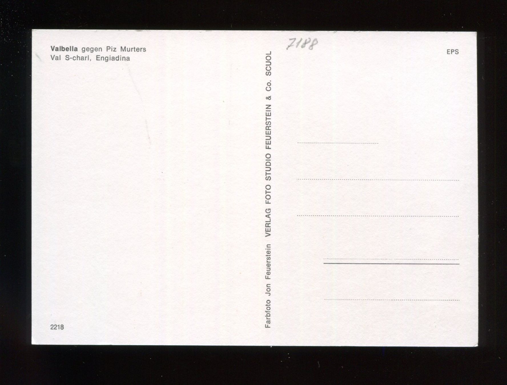Cartes postales: Valbella, Engadin – D'occasion à Aarau par Elmaar41 1