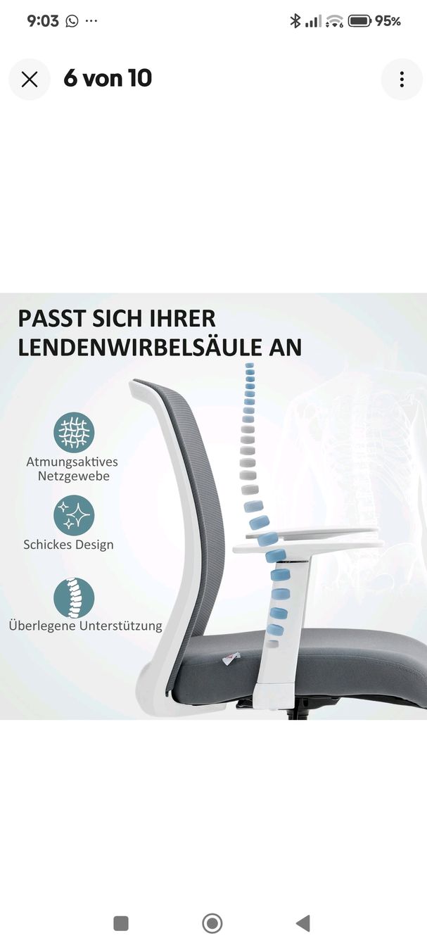 Sedie a rotelle: Bürostuhl NEU  – Nuovo (secondo la descrizione) da Dussnang venduto da Rosenfee50 3