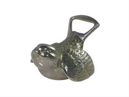 Vintage Flaschenöffner Vogel Form - Metall silberfarben