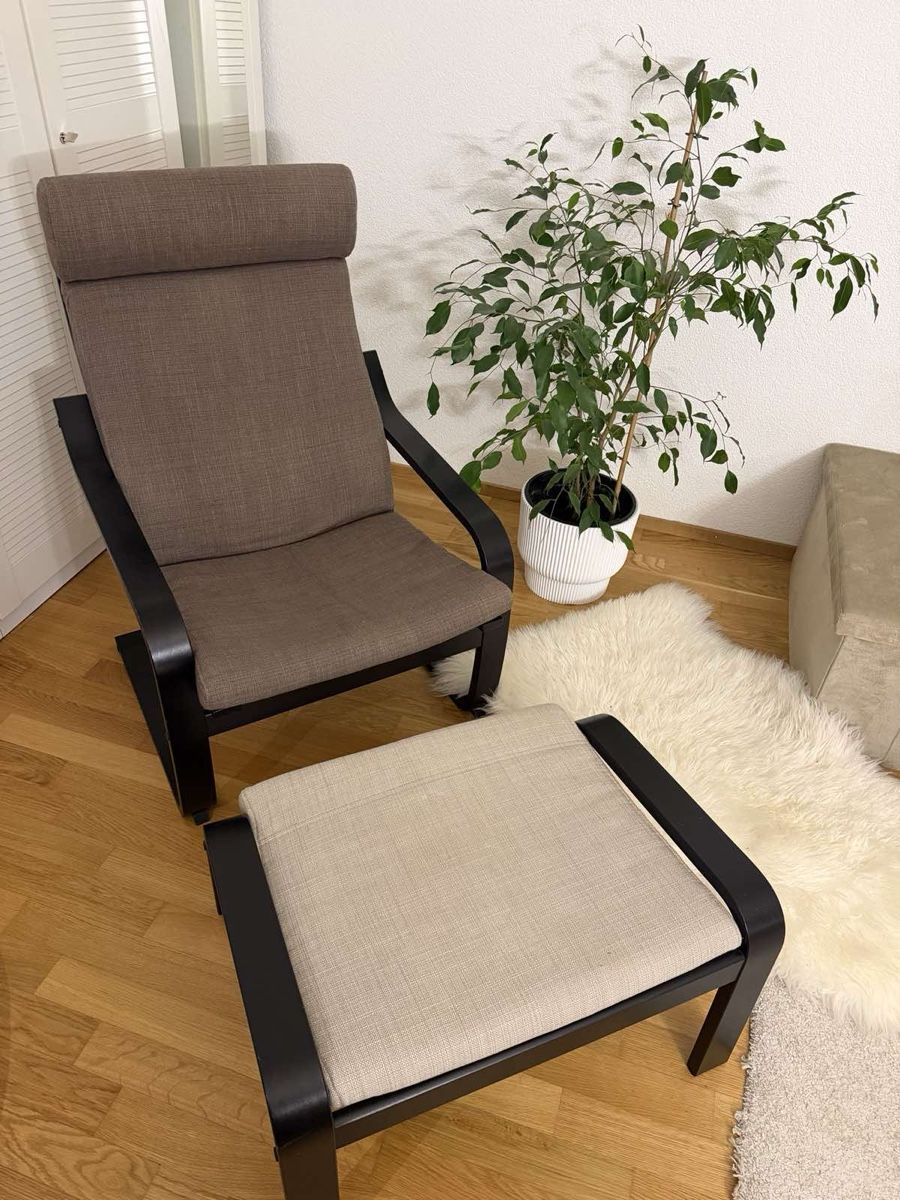 Ikea Poltrone: Sessel Poäng mit Hocker – Usato da Worblaufen venduto da hom_kww8