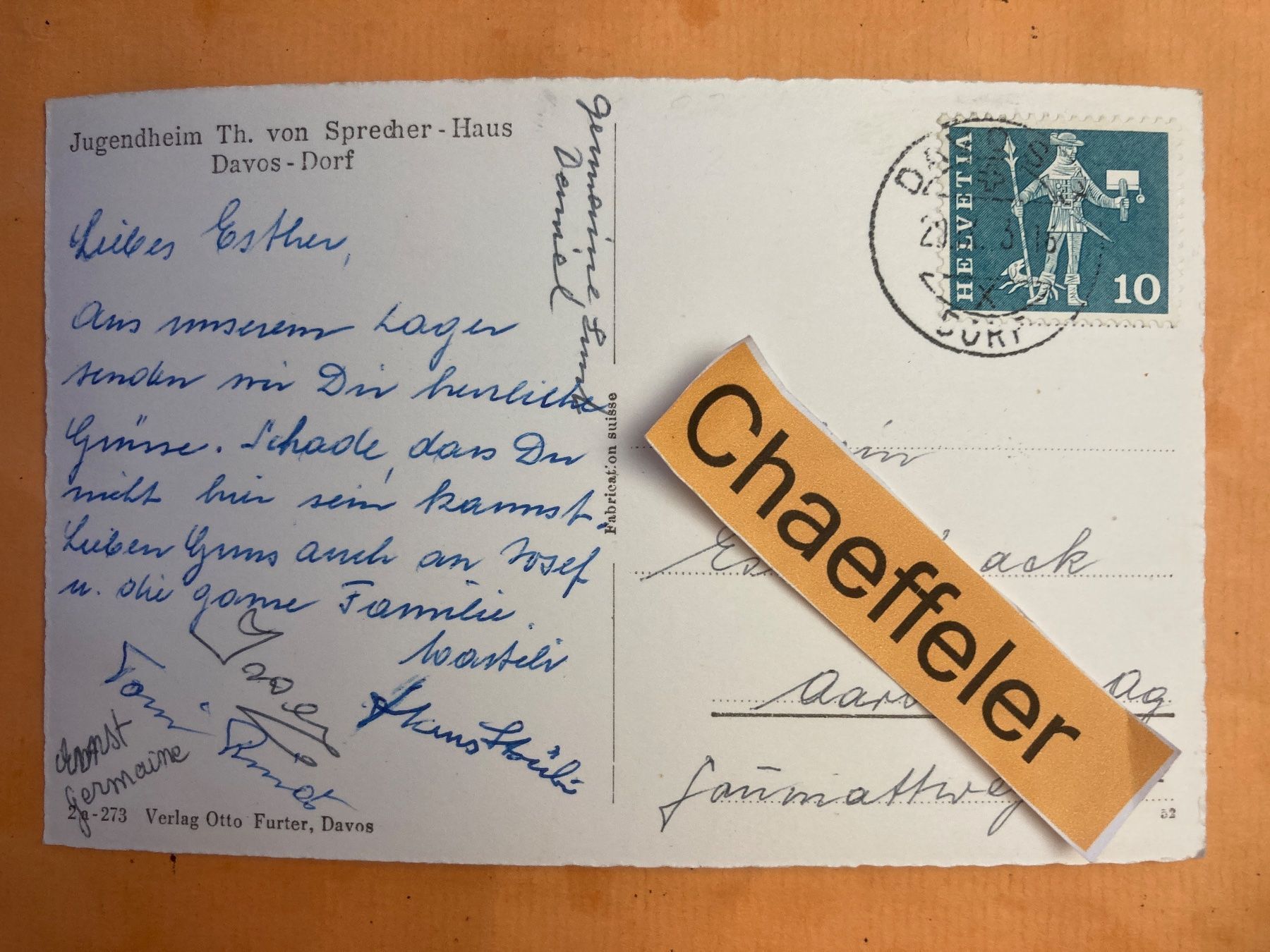 Cartoline postali: Jugendheim Th. Von Sprecher-Haus Davos- – Usato da Zürich venduto da Chaeffeler 1