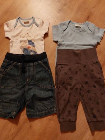 Baby Kleider Set, Gr 80, Sommer, 2 Body + 2 Hosen