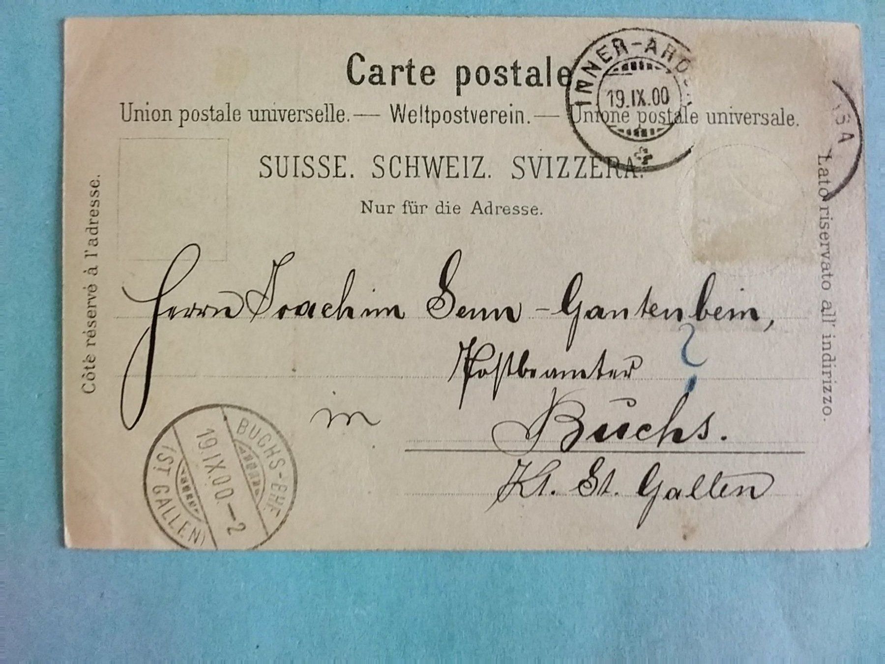 Cartoline postali: GR Arosa im Mondschein 1900 – Usato da Appenzell venduto da lama19 1
