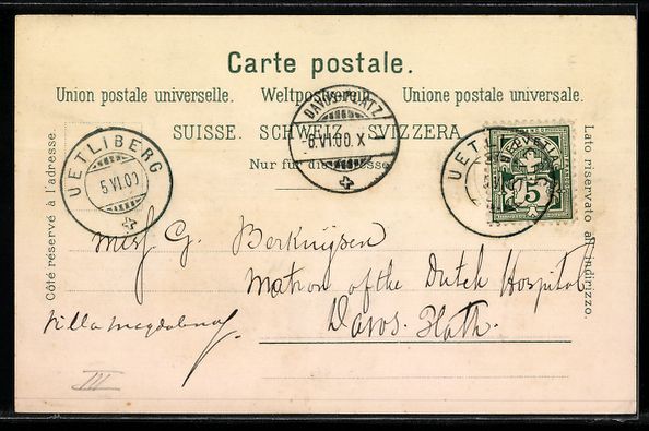 Cartoline postali: Litho Uetliberg, Panorama mit Zürichsee – Usato da Berlin venduto da bartko-reher 1