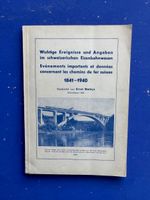 Ereignisse und Angaben im schweizerischen Eisenbahnwesen