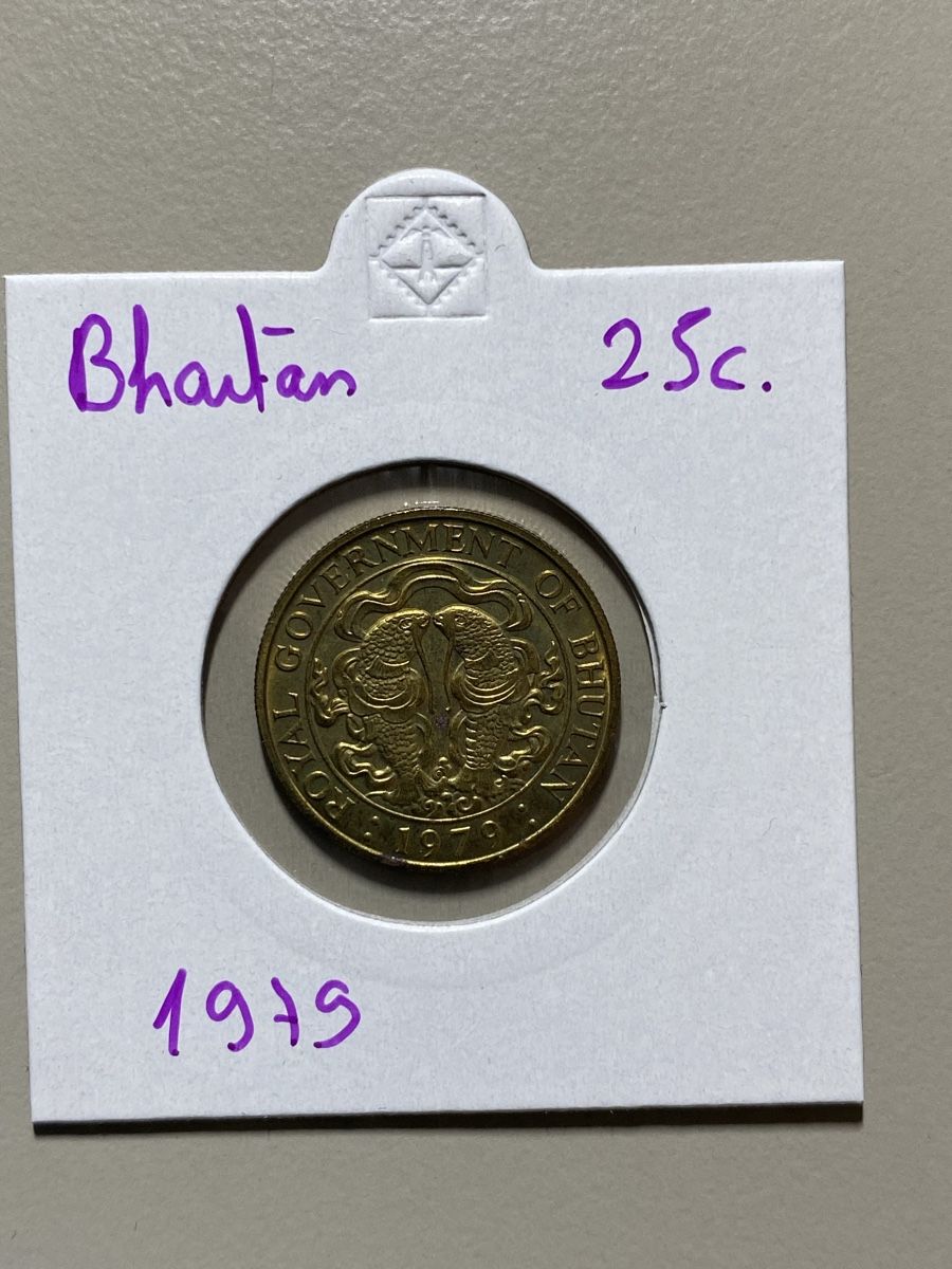 Tutti le monete: Bhoutan - 25 centimes - 1979 – Usato da Payerne venduto da Mike1682