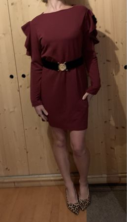 Primark Chic Abito- maniche particolari-tg M/L-vino rosso