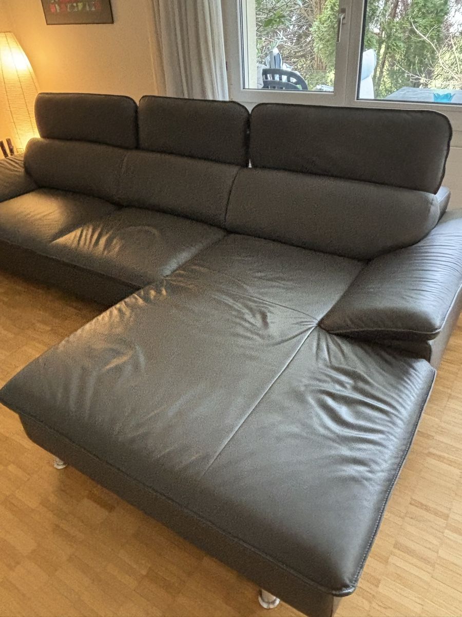 Divani: Sofa Anthrazit Echtleder – Usato da Volketswil venduto da 1970rog 1