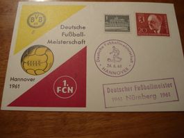 Maximumkarte Deutschland, 1961, Dt Fussballmeister FC Nürnbe