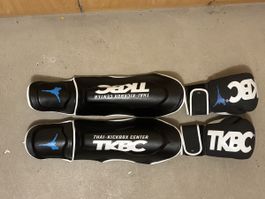 Shin Guards and Gloves TKBC Black White Size L