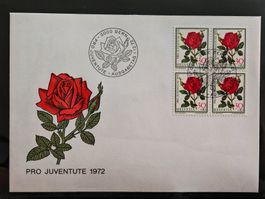 Ersttagsbrief, Rose, Pro Juventute 1972, Bern
