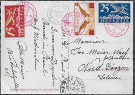 1930 AK o ZEPPELIN Basel / ZH Spitzenfrankatur selten ab 1.-
