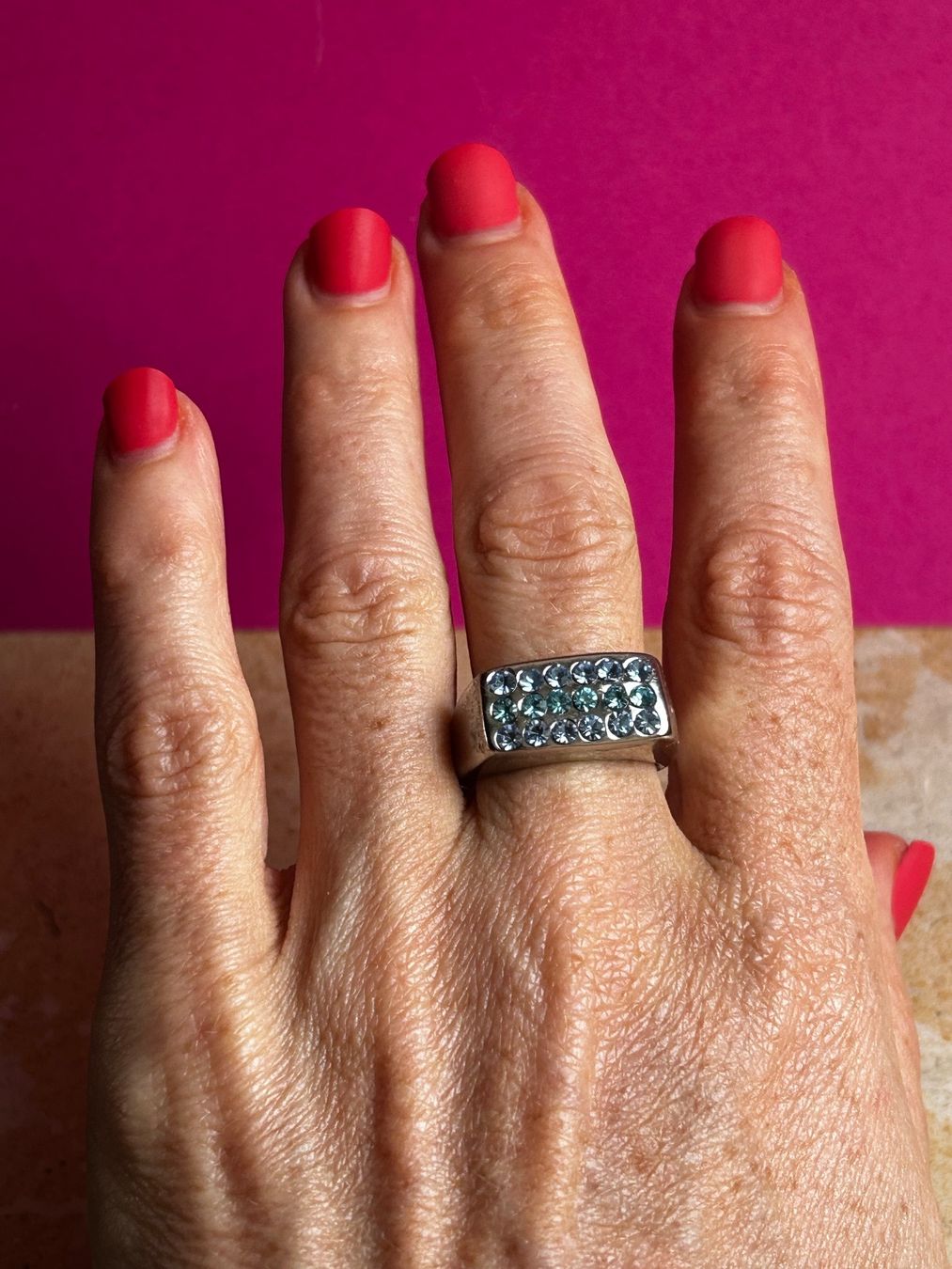 Anelli: Ring RETRO BLUE Gr. 61  Statement Ring – Usato da Dittingen venduto da Bijoubelle 4