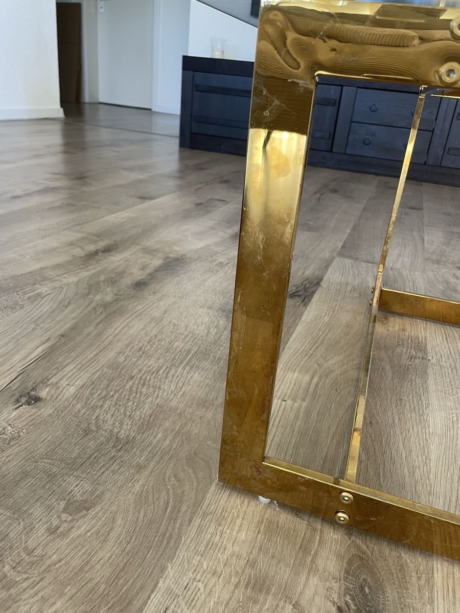 Tavoli: Glas Couchtisch mit Goldgestell – Usato da Anglikon venduto da alessandra.na 3