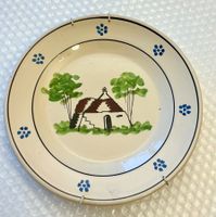 💚 VINTAGE CHALET WANDTELLER KERAMIK SCHWEIZER HEIMATWERK