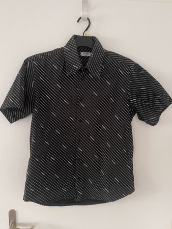 Moschino Hemd, schwarz/weiss gestreift, Grösse L fit M, y2k