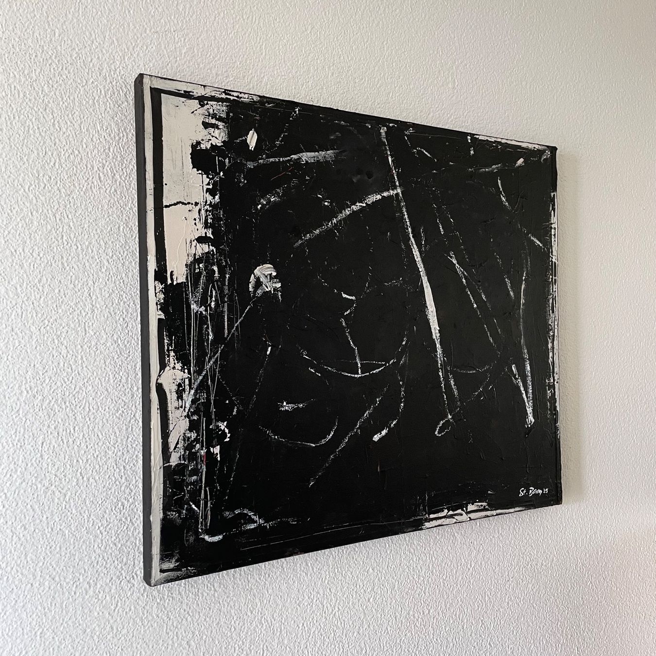 Foto & Immagini: Black White Acryl Moderne Kunst Abstrakt Bild Stefan Bammert – Nuovo (secondo la descrizione) da St. Niklausen LU venduto da Stefan_Bammert_Art