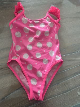 Badeanzug pink/weiss Punkte Gr. 98/104 Sommer☀️🏝️🐚
