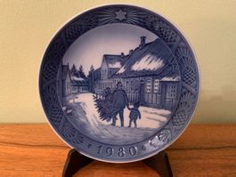1980: Weihnachtsteller Royal Copenhagen, Dänemärk, original