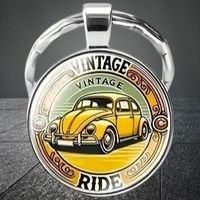 🚙💛 VW Käfer „RIDE“ Schlüsselanhänger – Vintage Vibes! 💛🚙