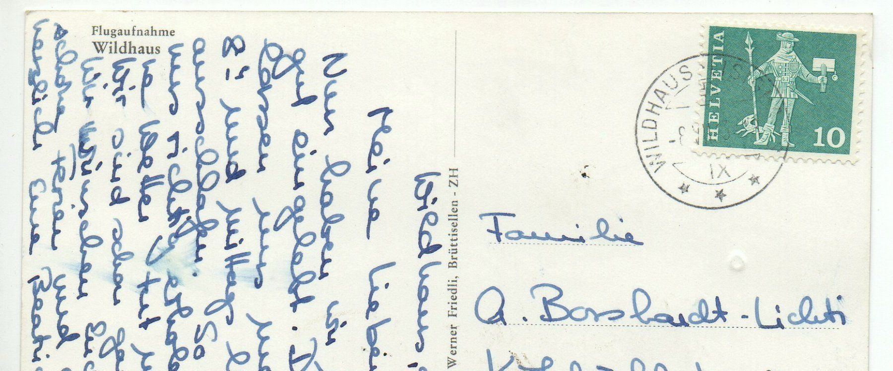 Cartoline postali: WILDHAUS Flugaufnahme – Usato da Jona venduto da philajona 1