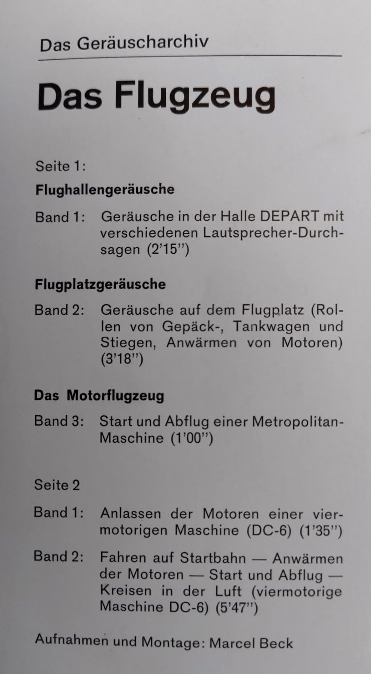 Schallplatten: Heinz Stieger / Das Geräuscharchiv: "Das Flugzeug"  Mini LP – Gebraucht aus Bellach von JingleJerry 2