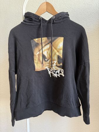 Sweat à capuche noir Ariana Grande H&M, t.XS/34