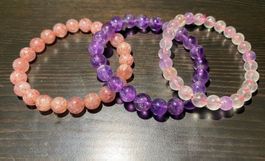 3x Edelstein Armband Amethyst / Cherry Quartz / Super7 💜🍒