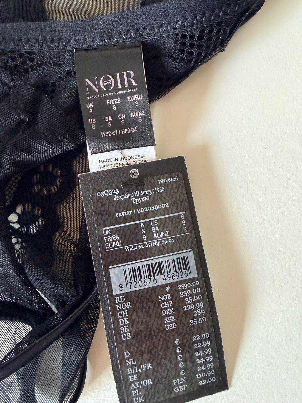 Hunkemöller Altra biancheria intima: HUNKEMÖLLER, String JACQUELINE, Grösse S, Farbe Schwarz – Nuovo e nell'imballaggio originale da Rudolfstetten venduto da gst_g7xl 5