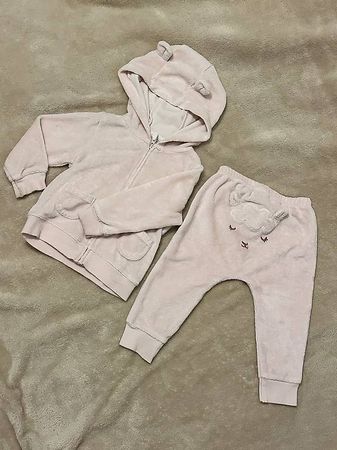 Süsse rosa teddyjacke mit hose wie neu 80