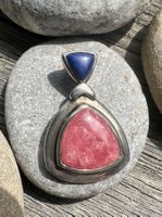 Silberanhänger mit Rhodochrosit und Lapislazuli (925)