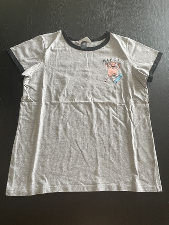 T-shirt gris Nikita imprimé chat skateboard