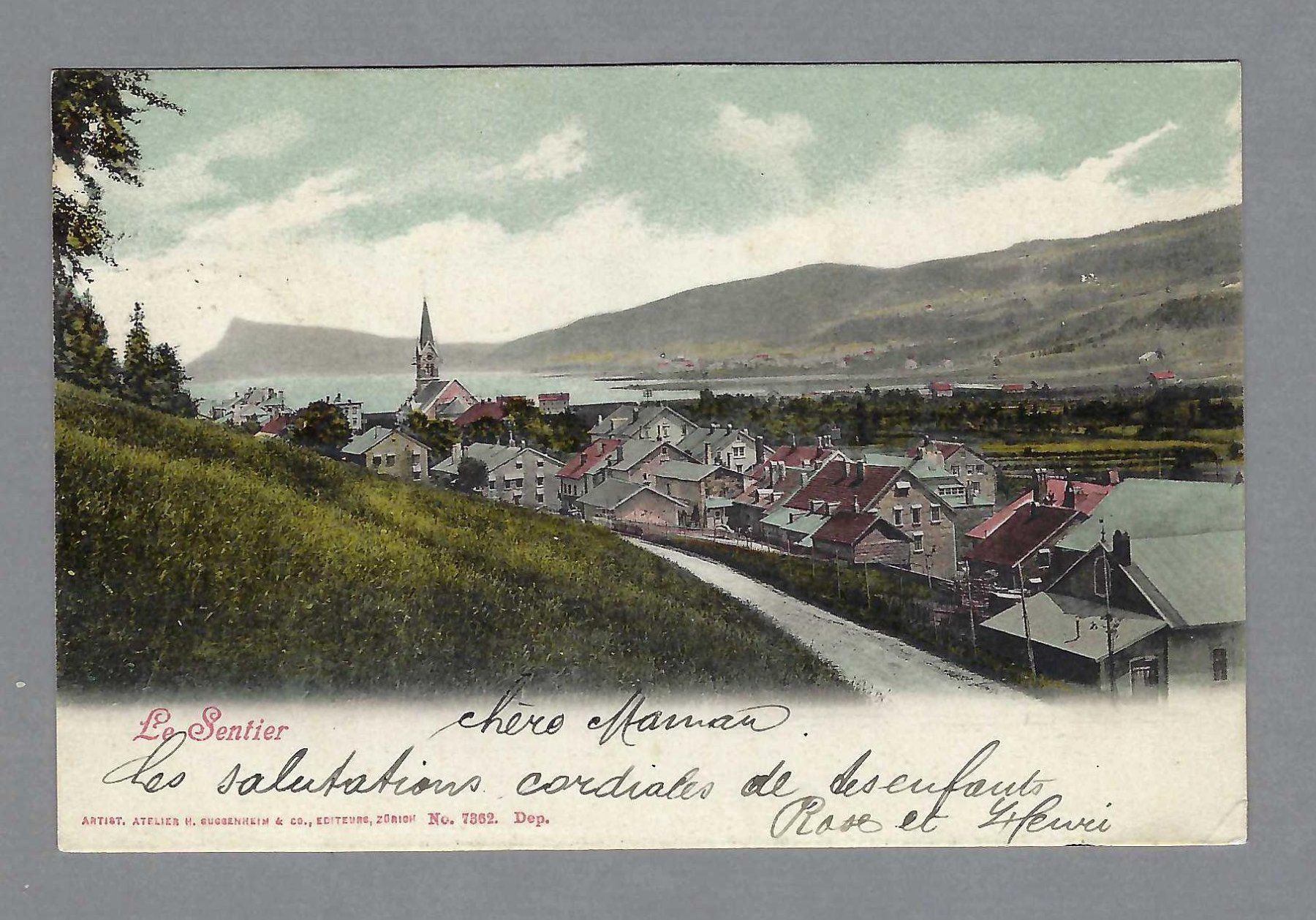 Cartoline postali: 1903, LE SENTIER, JOLIE VUE – Usato da Pura venduto da ulisse1957