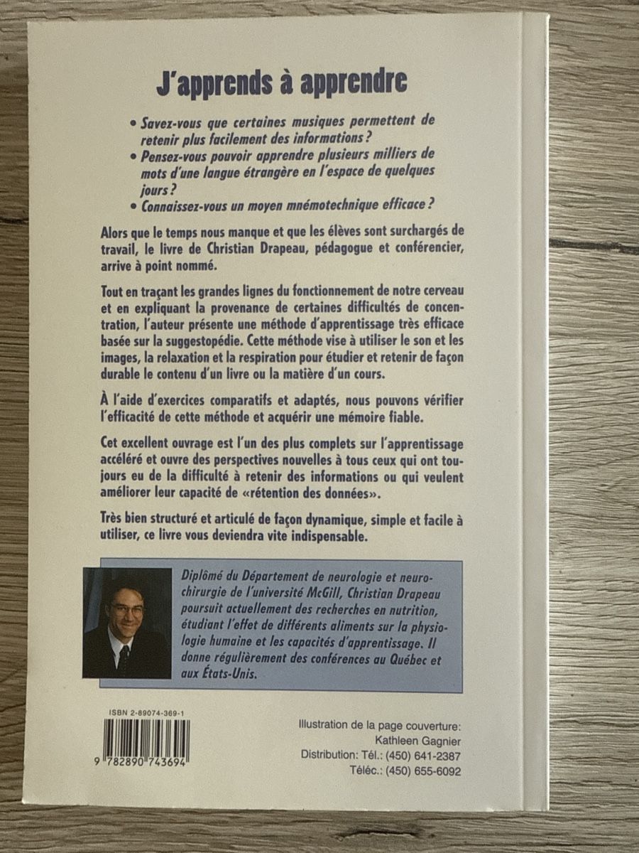 Libri: J’apprends à apprendre - Christian Drapeau – Nuovo e nell'imballaggio originale da Genève venduto da DoualS 1
