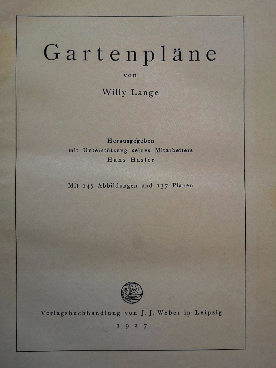 Libri: Gartenpläne - Willy Lange 1927 – Usato da Sargans venduto da Botanico 2