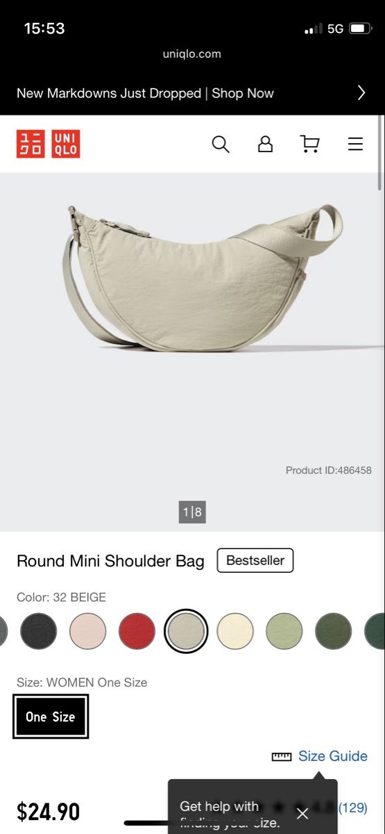 Uniqlo Sacs: Uniqlo Round Mini Shoulder Bag Beige – Neuf (Voir description) à Neuchatel par shi_9fzw 1