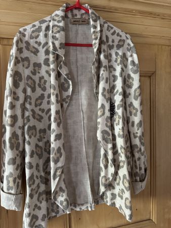 Leinen Blazer Damen, , beige, Grösse 40/42 neuer Zustand