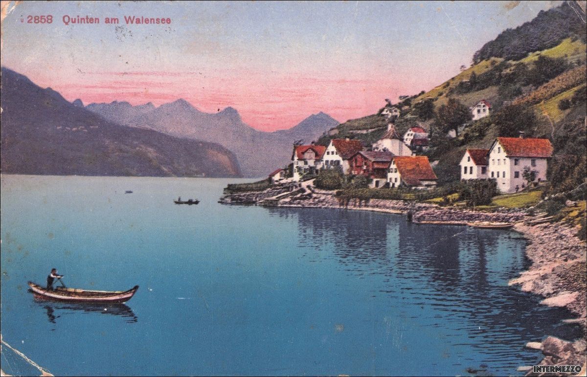 Cartoline postali: Quinten SG // Fischerboot Dorf 1920 – Usato da Basel venduto da intermezzo12
