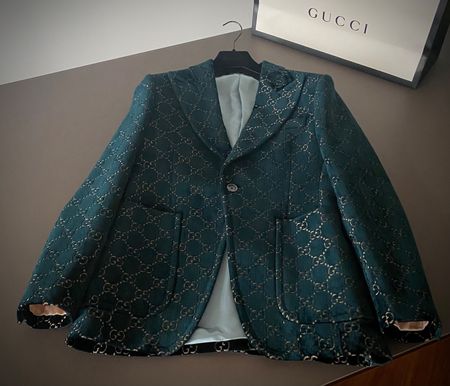 NEW Limited Gucci Velvet Blazer in Aqua-Marine Emerald