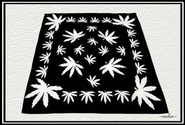 Bandana / Cannabis / Schwarz - Weiss
