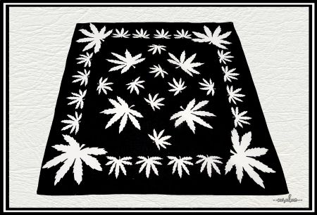 Bandana / Cannabis / Schwarz - Weiss