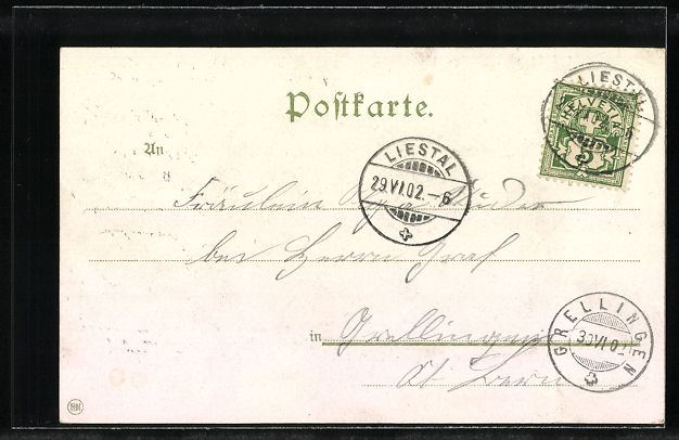 Cartoline postali: Liestal, Totalansicht aus der Vogelschau – Usato da Berlin venduto da bartko-reher 1