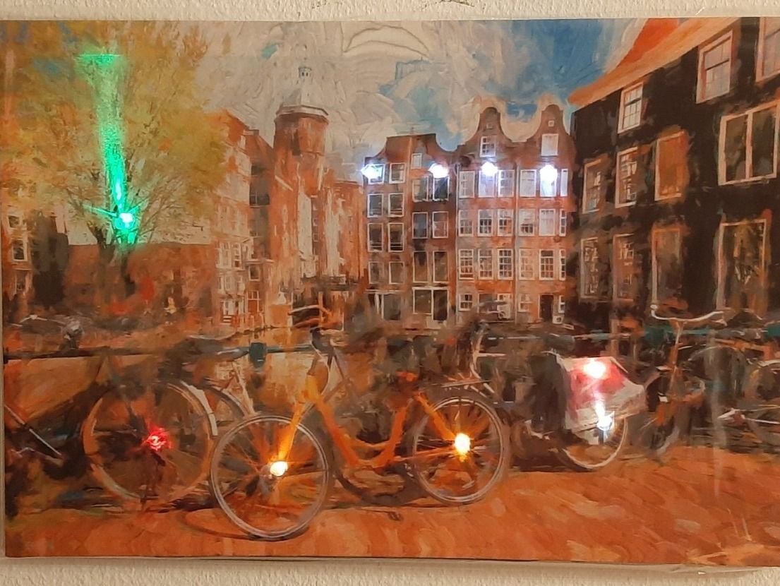 Poster & Bilder: Amsterdam city bicycle LED Kunstbild – Neu und originalverpackt aus Kilchberg ZH von ruedi34 1