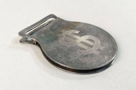 Geldhalter Geldklammer Silber Euro Dollar Zeichen
