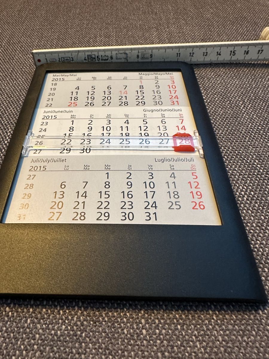 Calendari: 3-Monate Tischkalender / Einsteckkalender mit Datumsschieber – Usato da Bäch SZ venduto da ortschi 3