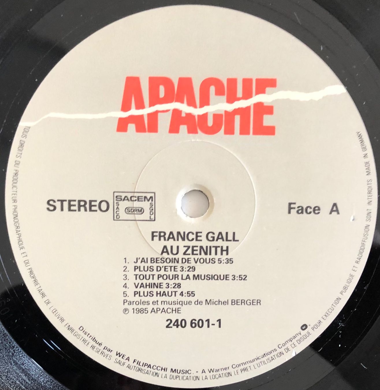 Dischi in vinile: FRANCE GALL - AU ZENITH – Usato da Poliez-Pittet venduto da Newtown-Records 4
