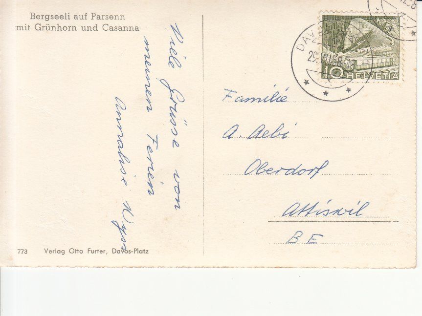 Cartoline postali: Parsenn 1958 – Usato da Bürglen TG venduto da StampGraf 1
